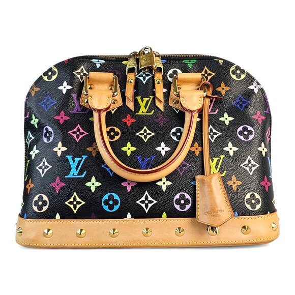 LOUIS VUITTON Multicolor Alma PM LV Murakami Black Monogram Bag Rare 2011 Italy - Picture 4 of 16